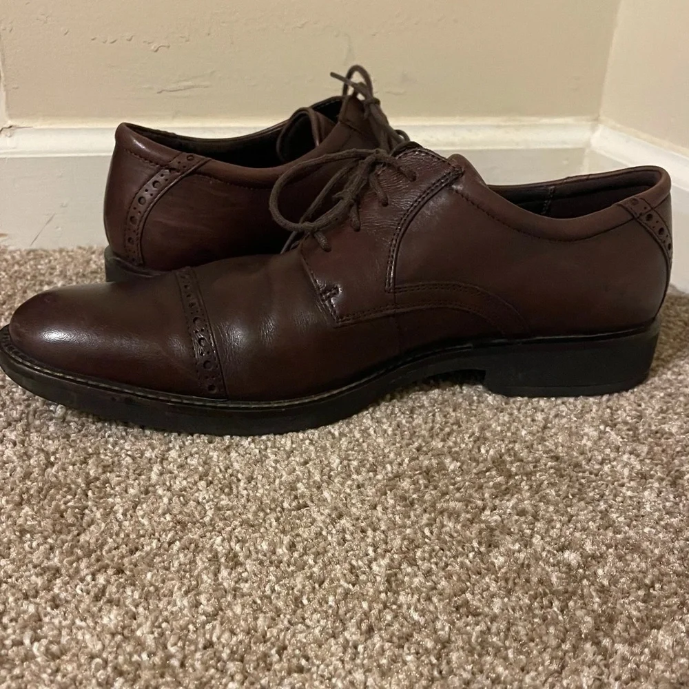 Ecco virtus lll cap toe brown Oxford 45 extra wide